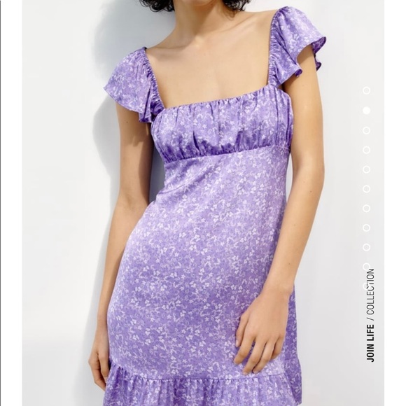 NEW Zara lilac satin effect dress - Picture 2 of 11